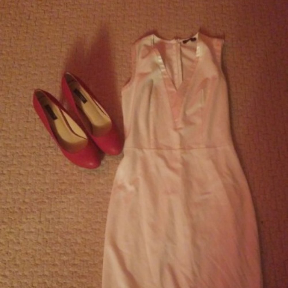 New! Silky inlay knee length. Back zip. Retail $85